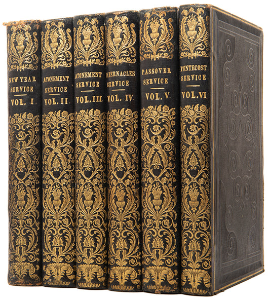 Set of Festival Prayers (Machzor) by one of the pioneers of Hebrew printing in London with incredible provenance of the de Rothschild family.