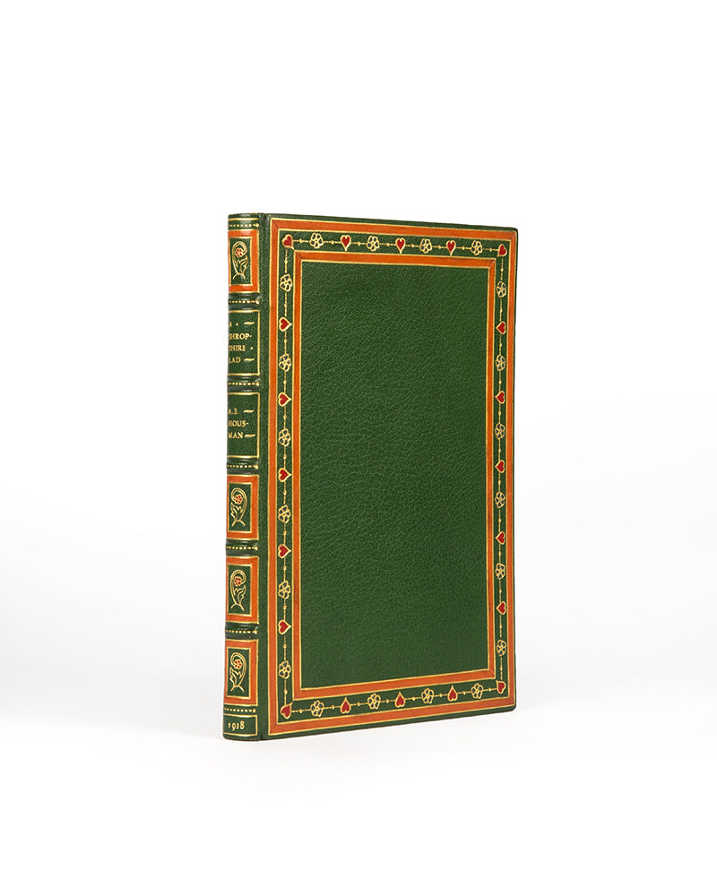 A beautiful copy of A.E. Housman's A Shropshire Lad, number 400 of 1000 copies published for the Medici Society, bound in green onlaid morocco by Bayntun Riviere.