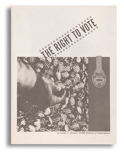 The Right to Vote was published by the Congress of Racial Equality (CORE) to encourage voter registration and curtail the suppression of African American voters in the South. It explains the registration process, gives instructions on filling out a registration card, and explains what to do if an application is rejected.