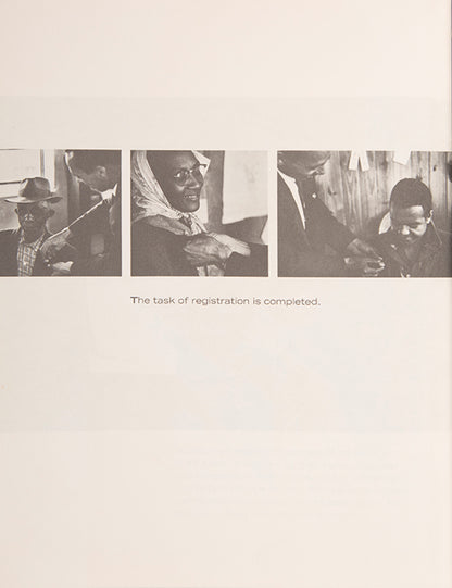 The Right to Vote was published by the Congress of Racial Equality (CORE) to encourage voter registration and curtail the suppression of African American voters in the South. It explains the registration process, gives instructions on filling out a registration card, and explains what to do if an application is rejected.