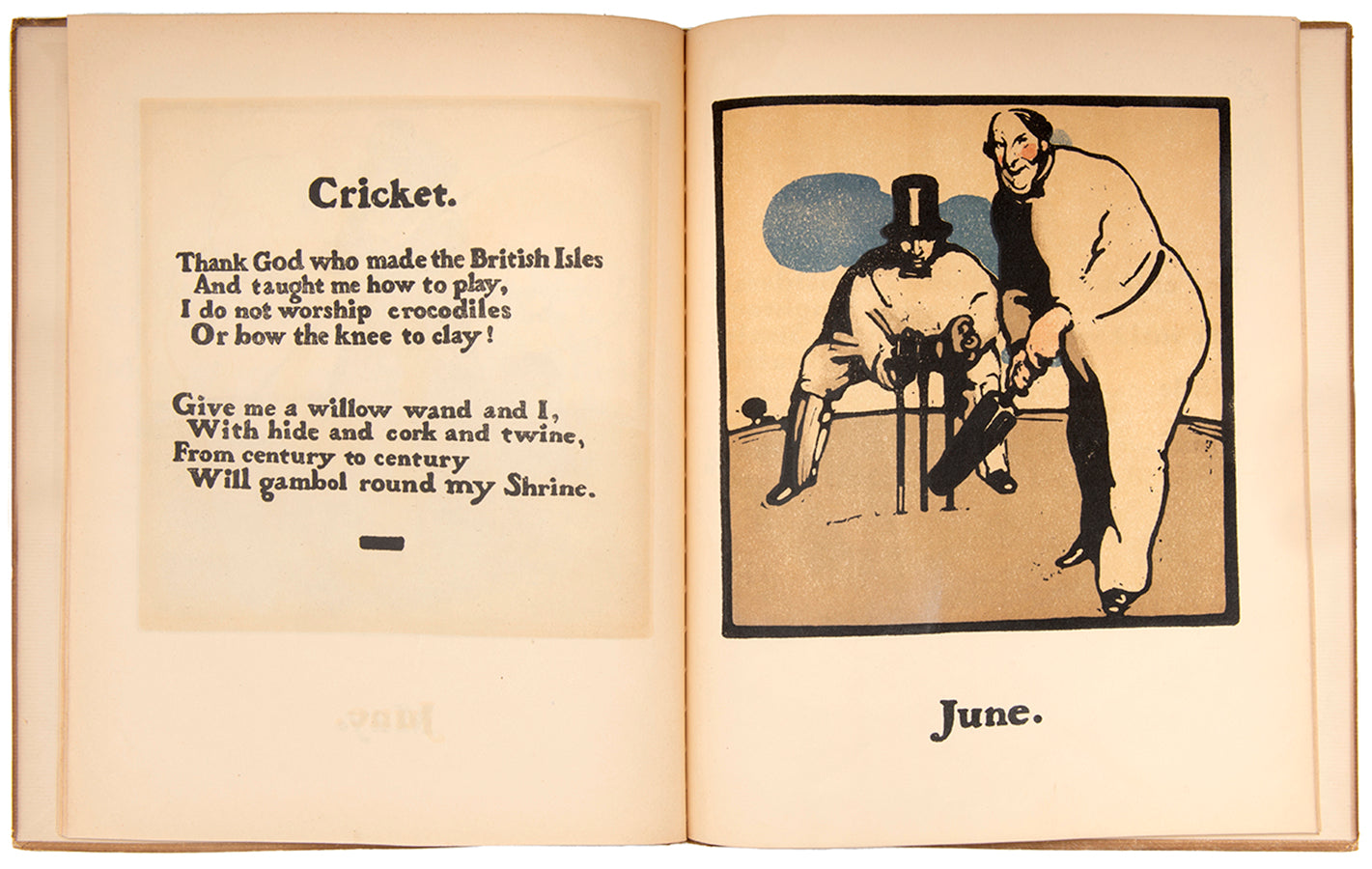 An unusually wonderful example of this book, with accompanying verses by Rudyard Kipling, in variant vellum binding; 12 full-page colour lithographs