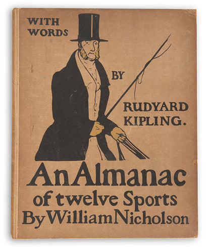 An unusually wonderful example of this book, with accompanying verses by Rudyard Kipling, in variant vellum binding; 12 full-page colour lithographs