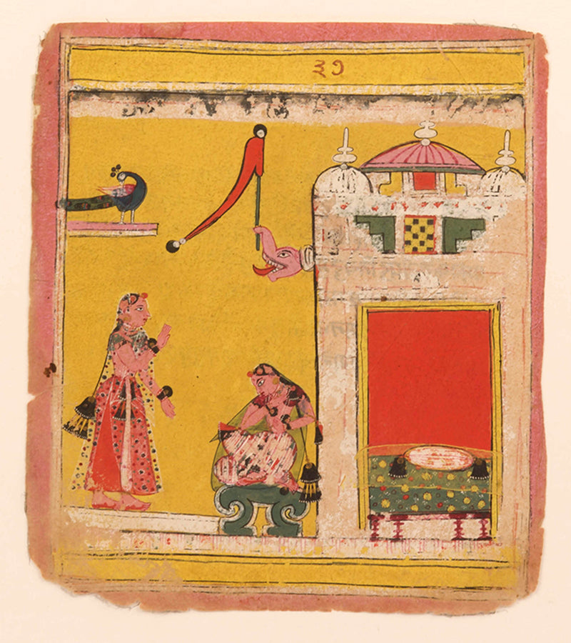 Single illustration from the Rasikapriya by Kishav Das from Malwa 1630.