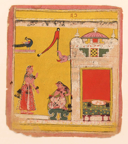 Single illustration from the Rasikapriya by Kishav Das from Malwa 1630.