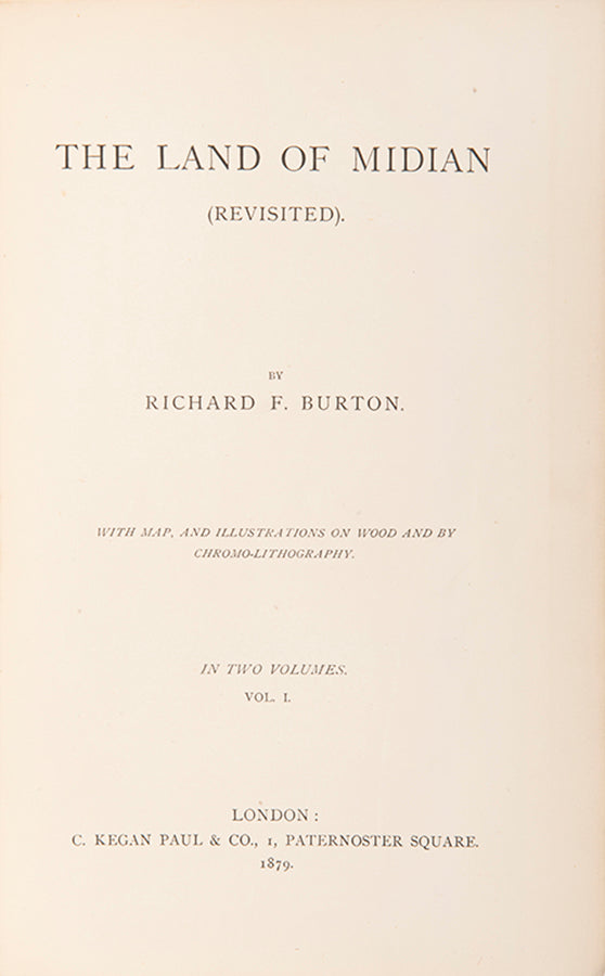 Burton's second expedition to Midian, the area of north-west Arabia on the opposite bank of the Red Sea from the Sinai Peninsular