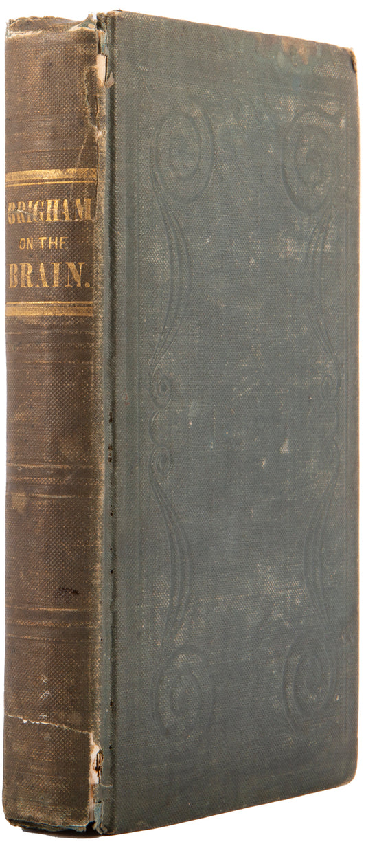 The rare first edition of The Diseases and Functions of the Brain by psychiatrist Amariah Brigham, the first American neurology book, published in 1840.