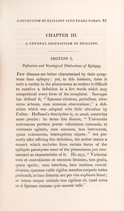 First edition of Prichard's Treatise on Diseases of the Nervous System, a book on mental illness containing one of the best early accounts of epilepsy.