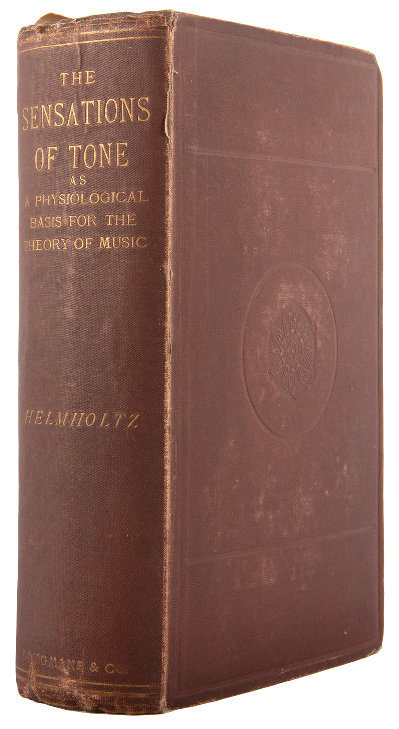 First English language edition of Hermann Helmholtz's important work on the physics of sound, Sensations of Tone (1875), with the bookplate of Oliver Sacks.<br />