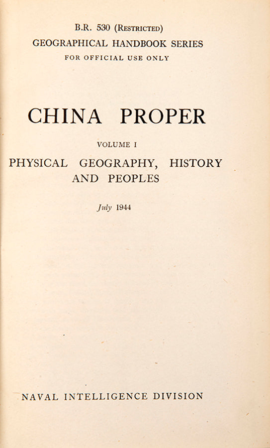 Scarce complete set of the secret reports on China compiled for Naval Intelligence.