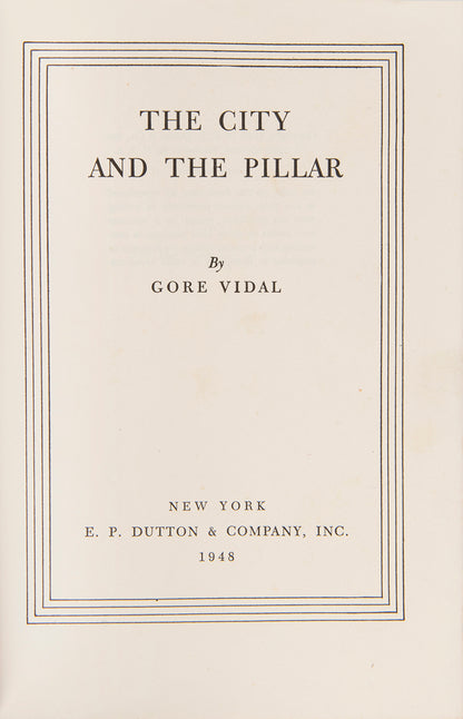First edition of The City and the Pillar by Gore Vidal.