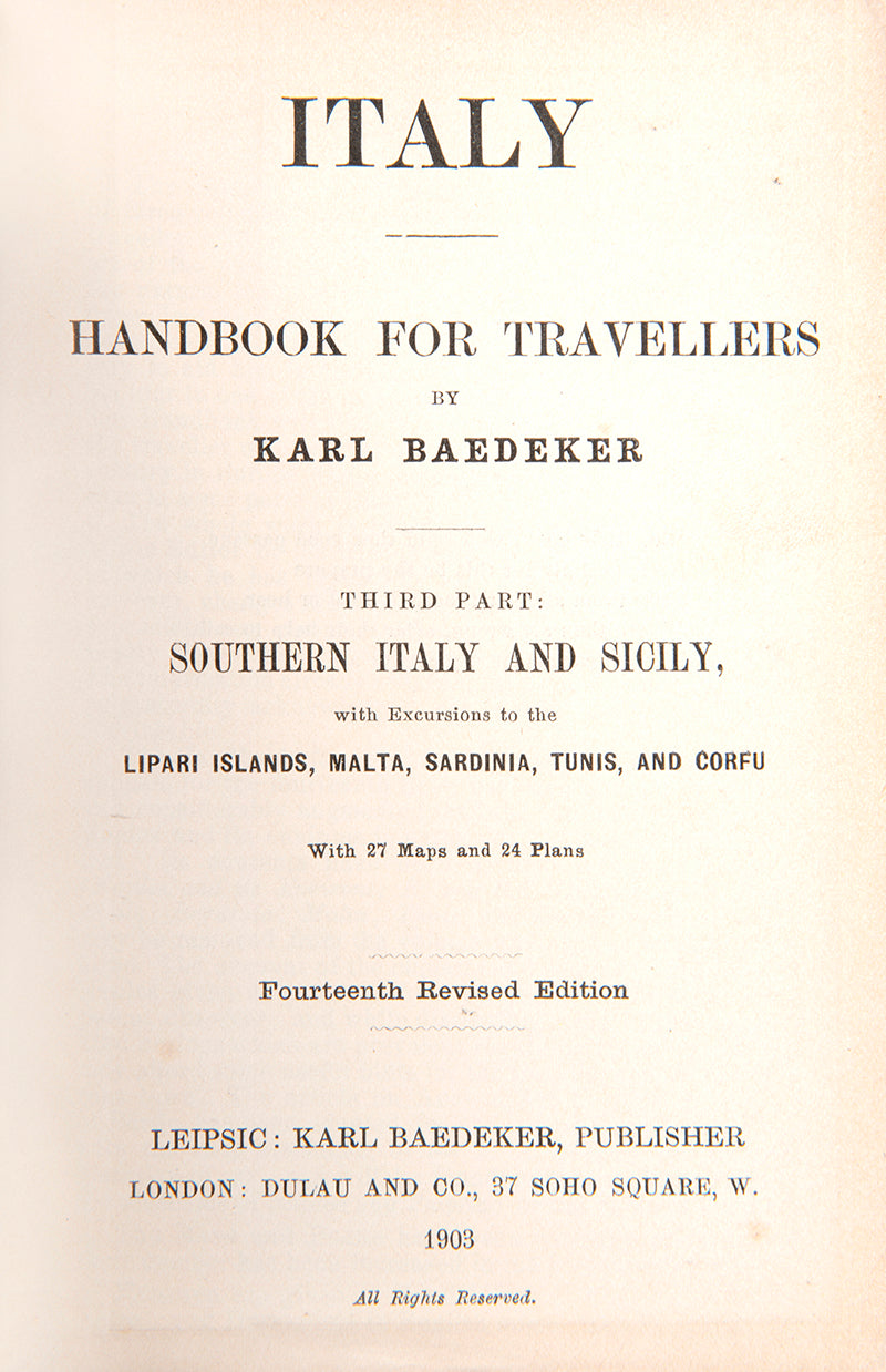 This edition covers Malta, Sardinia, Tunis and Corfu.