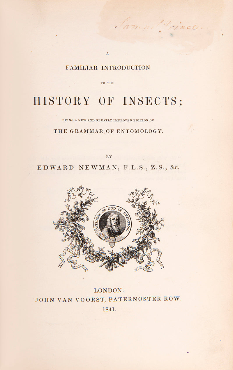 Edward Newman's Familiar Introduction to the History of Insects, second, expanded, edition of his Grammar of Entomology, handsomely bound