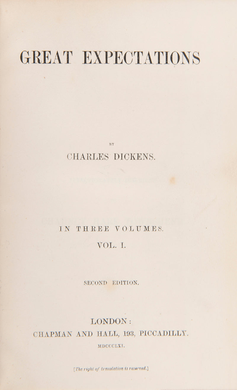 An attractive set of Great Expectations, the most popular of Dickens' novels, in a contemporary binding