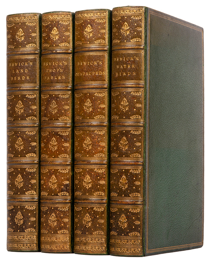 An exceptional imperial octavo set, one of only 24 copies of the Land Birds thus, finely bound in crushed morocco, all first editions save for quadrupeds.