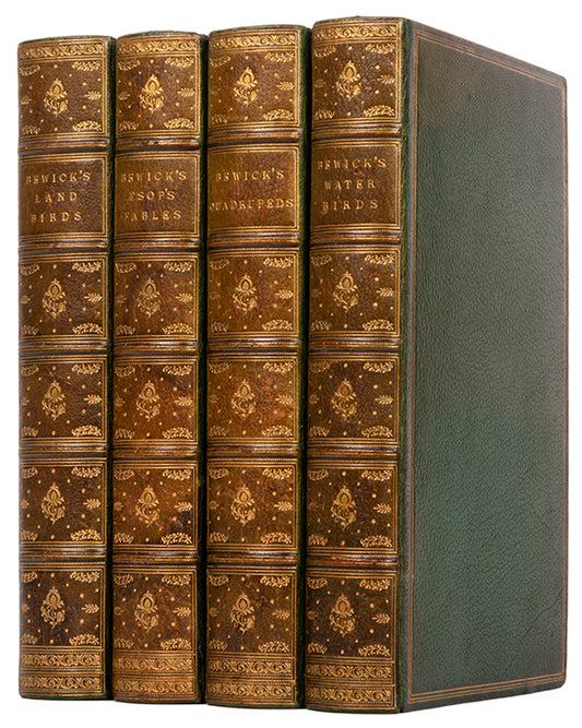 An exceptional imperial octavo set, one of only 24 copies of the Land Birds thus, finely bound in crushed morocco, all first editions save for quadrupeds.