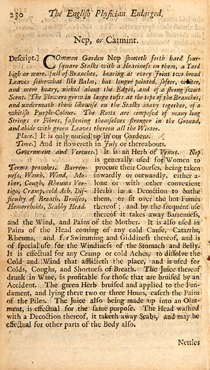 An early edition of Nicholas Culpeper's herbal The English Physician