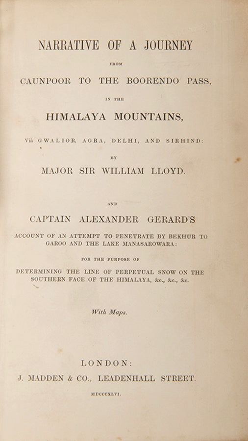 Lloyd and Gerard's Narrative contains some of the earliest surveys of the Himalayan Mountains