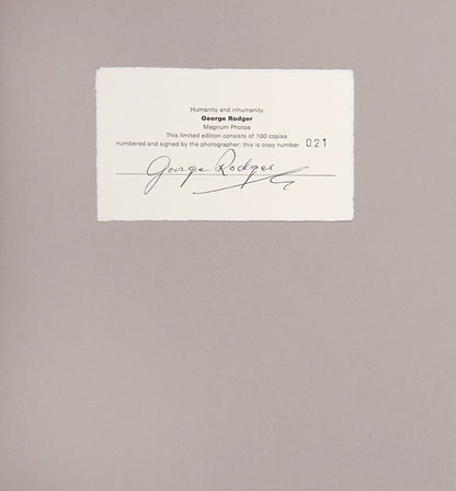 The deluxe edition of Humanity & Inhumanity, the first comprehensive overview of George Rodger's career.