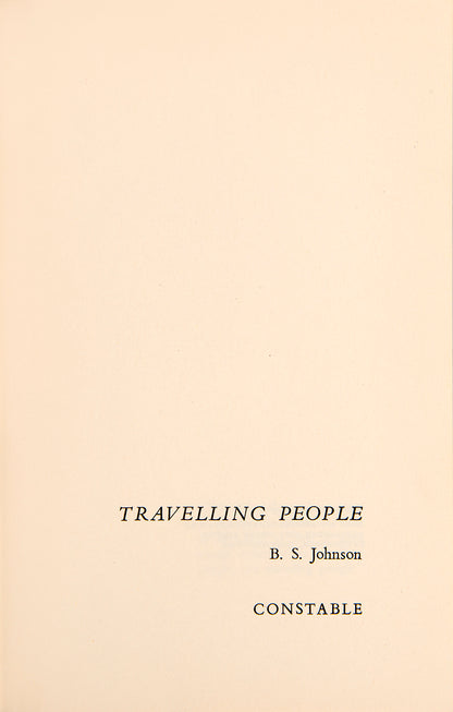 First edition of Travelling People by B.S. Johnson, the author's first book.