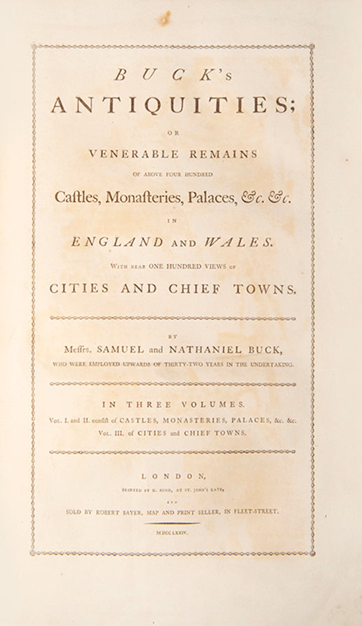 A handsome and complete set of Buck's Antiquities by Samuel and Nathaniel Buck.