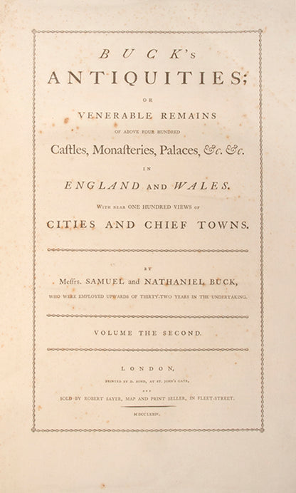 A handsome and complete set of Buck's Antiquities by Samuel and Nathaniel Buck.