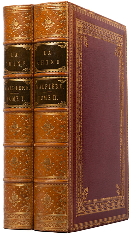 A superbly bound dopy of La Chine by Malpiere, a work which is seldom found complete.