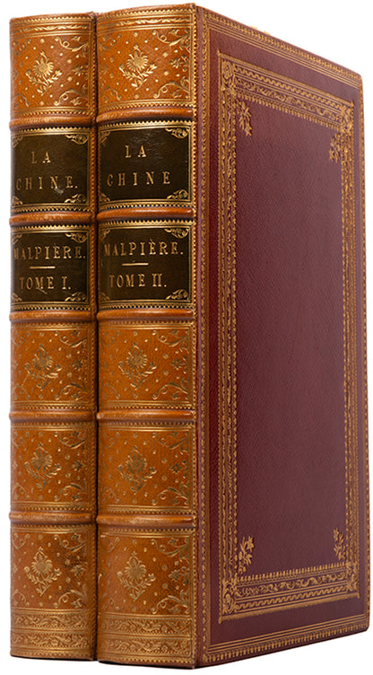 A superbly bound dopy of La Chine by Malpiere, a work which is seldom found complete.