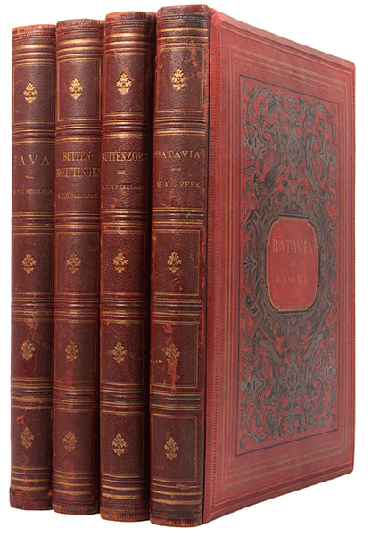 Rare complete set consisting of Batavia, Java, Buitenzorg, and De Buitenbezittingen (outer possessions).