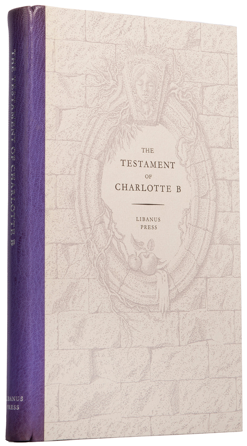 First edition of The Testament of Charlotte B edited by Marius Kociejowski, inscribed by the editor to Hilary Gerrard.