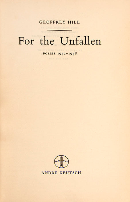 For the Unfallen: Poems 1952-1958.