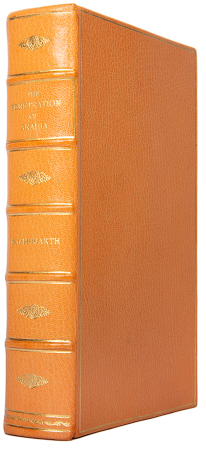 A finely bound copy of Hogarth's Penetration of Arabia, a survey of Western exploration into Arabia, describing chronologically the key European explorers.