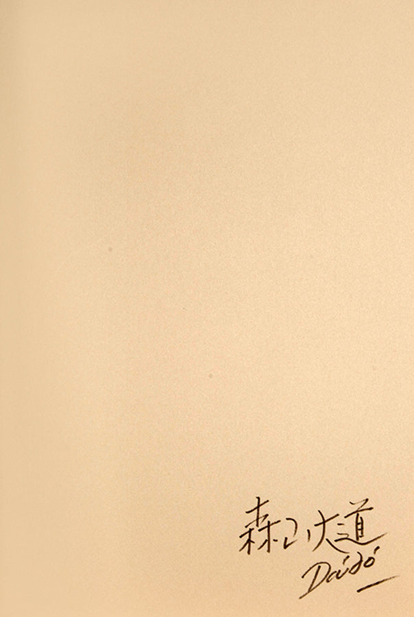 A signed copy of Hunter of Light, the catalogue for the first major retrospective of Moriyama Daido's work to be held in Japan.