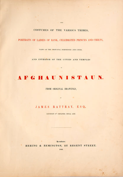 Rattray's is the finest illustrated book on Afghanistan, of great value for showing us the ways of life and customs of the country