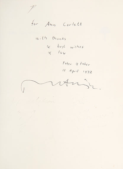 First edition of The Loiners by Tony Harrison, inscribed by the author.