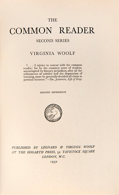 The Common Reader [with] The Common Reader Second Series.