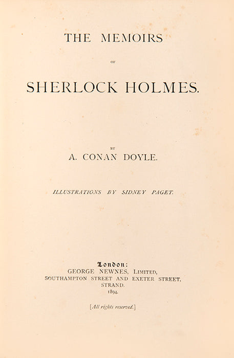 The Adventures of Sherlock Holmes [with] The Memoirs of Sherlock Holmes.