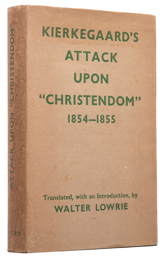 The first edition of these collected articles by Søren Kierkegaard attacking Christendom, seeking to restore the individual's relationship to God.
