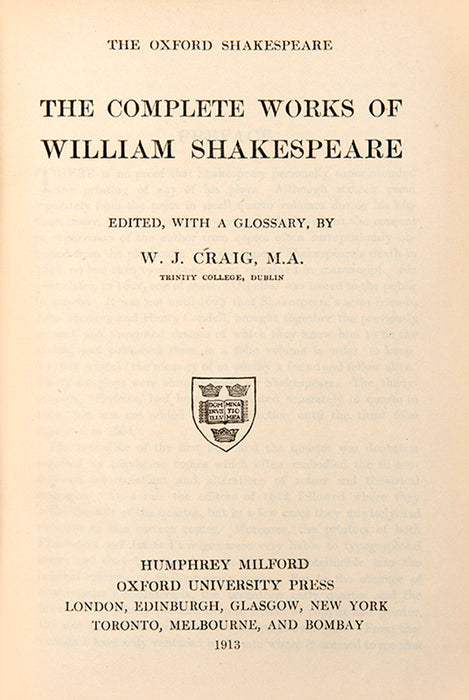 The Works of William Shakespeare.