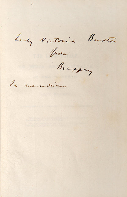 A presentation copy of Lady Brassey's Last Voyage from her widower.