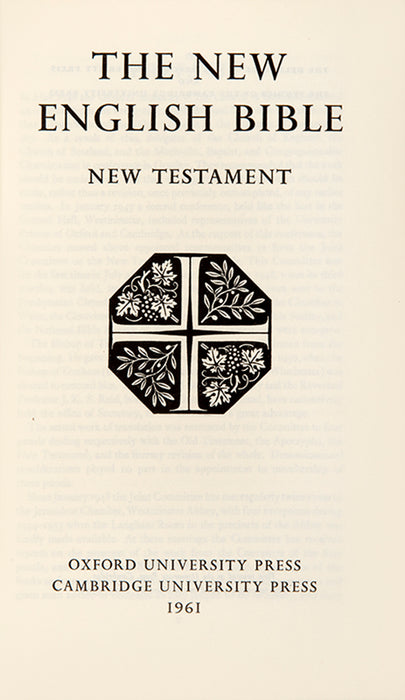 The New English Bible. New Testament.