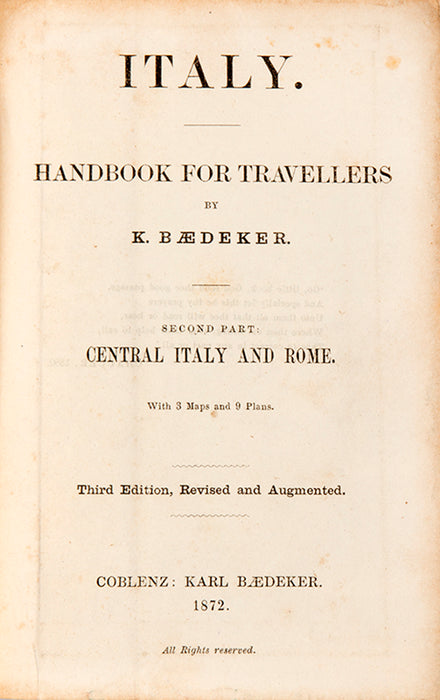 Italy. Second Part: Central Italy and Rome.