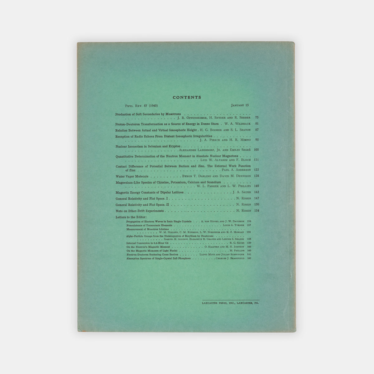 Offprint of Report on the Separation of Ionium and Actinium from Certain Residues, a paper following from Boltwood's discovery of the parent element of radium, the isotope thorium-230.