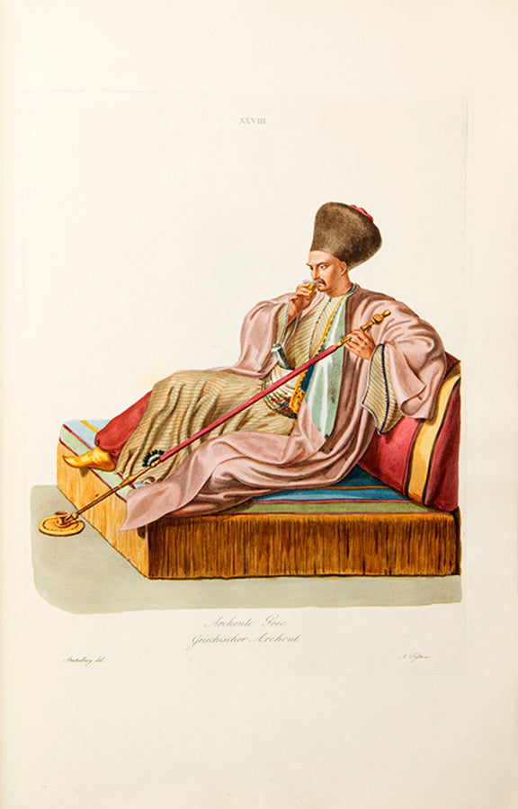 First German edition of Trachten und Gebrauche der Neugriechen by Otto Magnus Baron von Stackelberg.