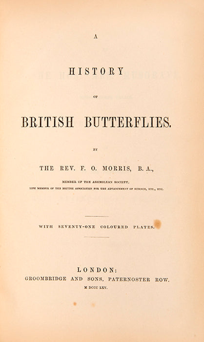 A History of British Butterflies.