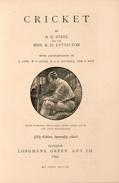 The Badminton Library guide to Cricket, with   contributions by A. Lang and W.G. Grace, handsoemly bound in hald red morocco by Sothern for Hatchards.