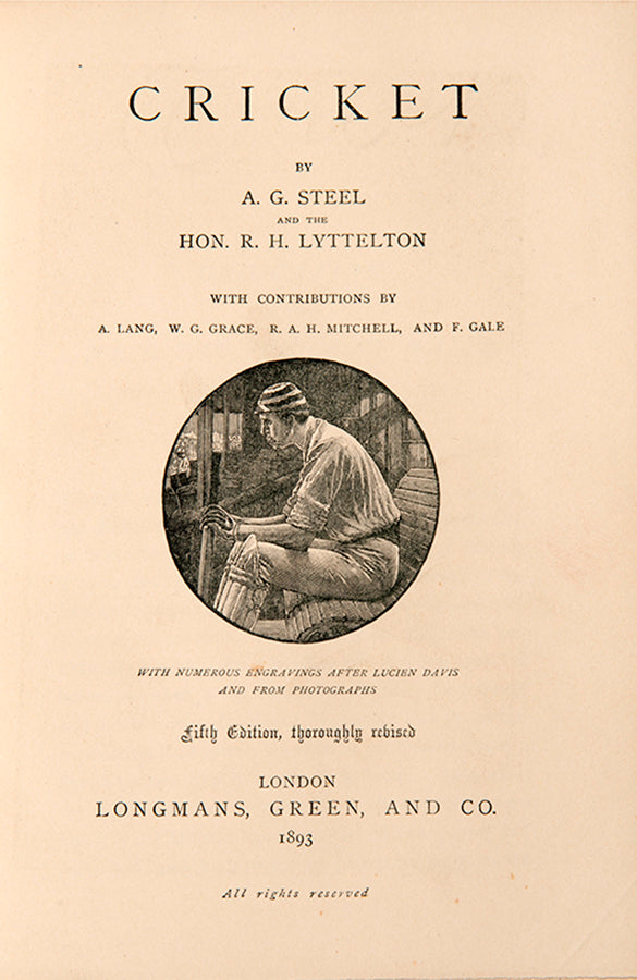 The Badminton Library guide to Cricket, with   contributions by A. Lang and W.G. Grace, handsoemly bound in hald red morocco by Sothern for Hatchards.