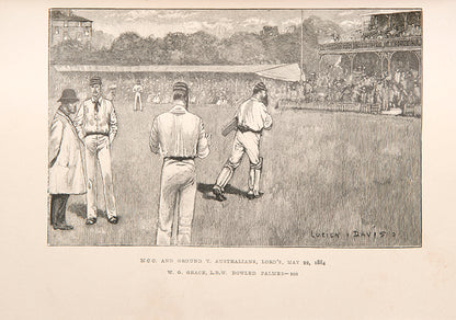 The Badminton Library guide to Cricket, with   contributions by A. Lang and W.G. Grace, handsoemly bound in hald red morocco by Sothern for Hatchards.