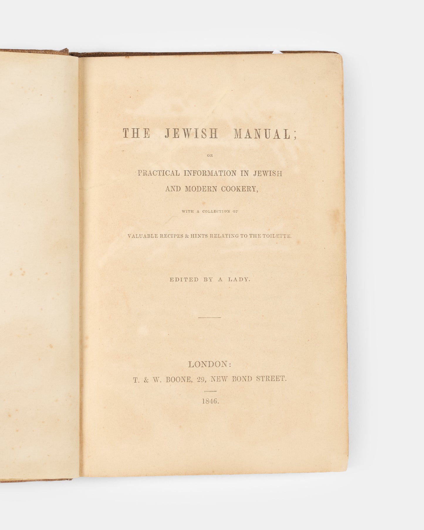 A scarce Kosher Cookery book by Lady Montefiore, one of the first British Cookbooks devoted to the Hebrew kitchen.