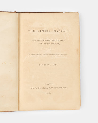 A scarce Kosher Cookery book by Lady Montefiore, one of the first British Cookbooks devoted to the Hebrew kitchen.