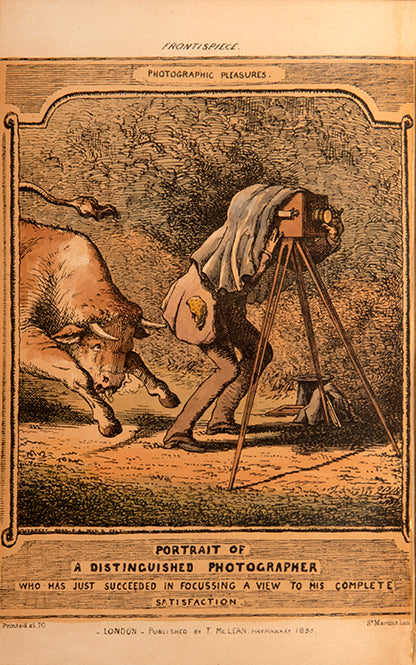 The first edition of Photographic Pleasures by Cuthbert Bede, containing 24 amusing hand-coloured plates depicting visual puns.